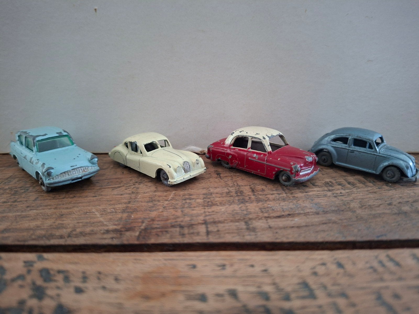 Set van 4 vintage Lesney Matchbox speelgoedauto's, Ophalen of Verzenden, Gebruikt, Auto, Matchbox