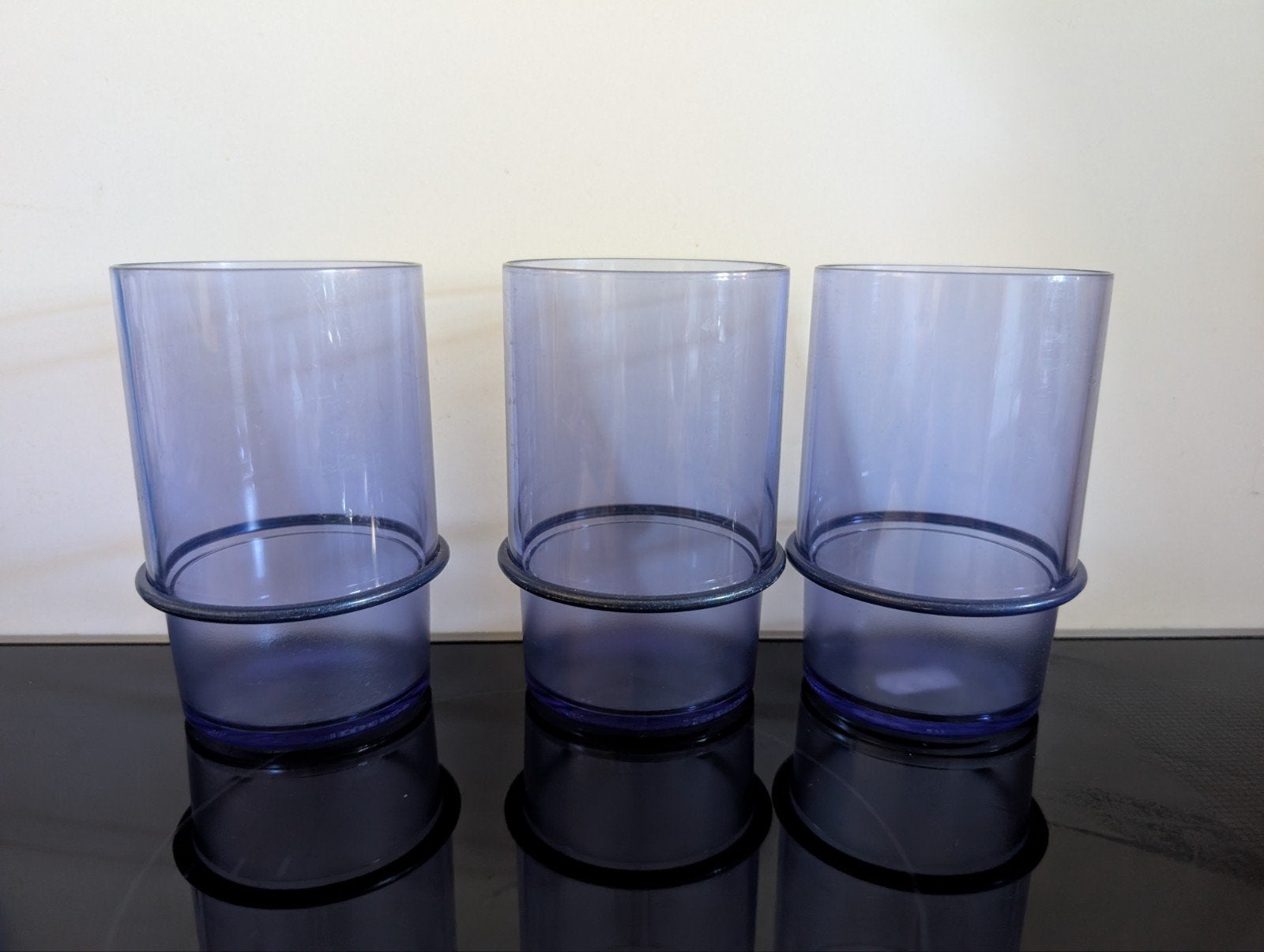 3 Tupperware glazen 0,4L, Overige typen, Ophalen of Verzenden, Zo goed als nieuw, Stapelbaar
