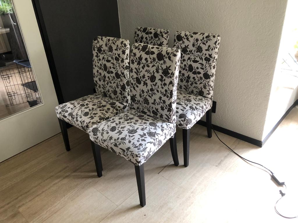 4 eetkamer stoelen, Huis en Inrichting, Stoelen, Ophalen, Gebruikt, Zwart, Vier