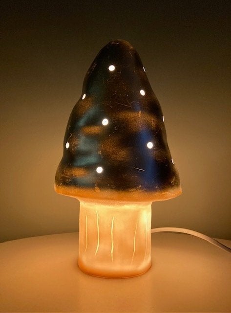 Vintage tafellamp; paddenstoel mushroom Heico, Kunststof, Gebruikt, Vintage, Paddenstoellamp