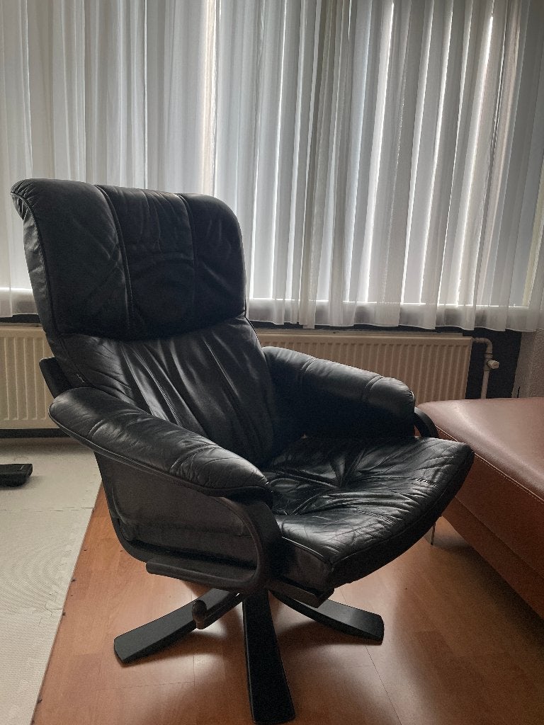 Leren fauteuil, Ophalen, Gebruikt, 50 tot 75 cm, Leer