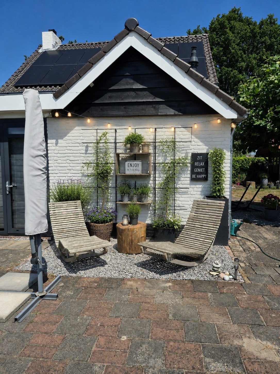 houten ligstoel, Ophalen of Verzenden, Gebruikt, Hout
