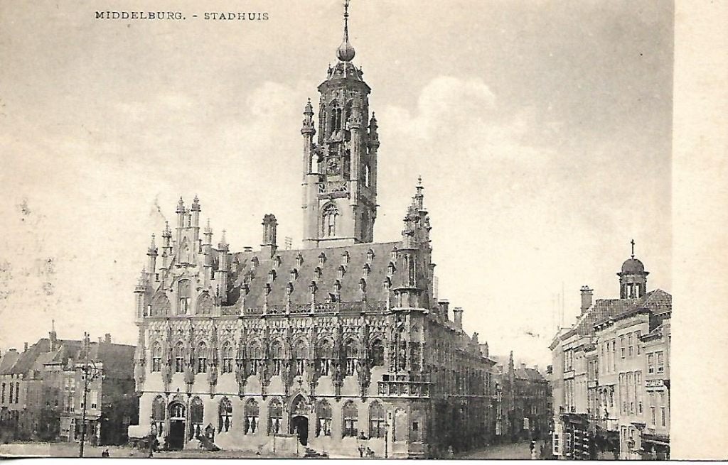 Middelburg- -Stadhuis., Verzenden, 1920 tot 1940, Ongelopen, Zeeland
