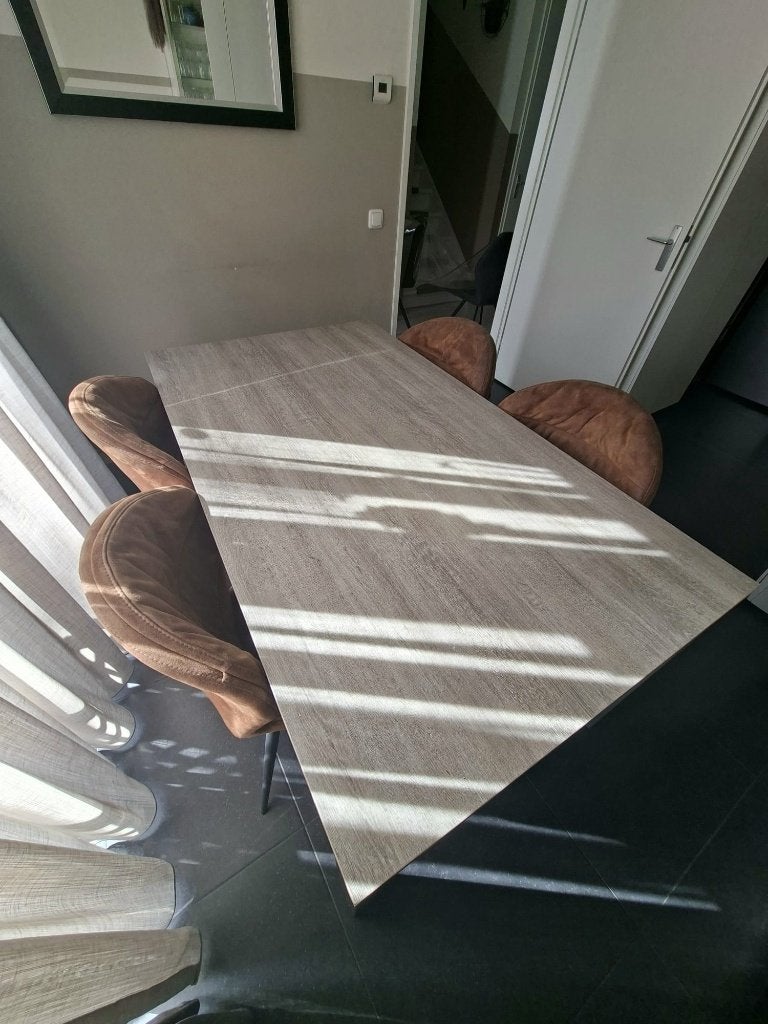 Eettafel met 5 stoelen - Zo goed als nieuw, Ophalen, 50 tot 100 cm, Zo goed als nieuw, Vijf personen of meer