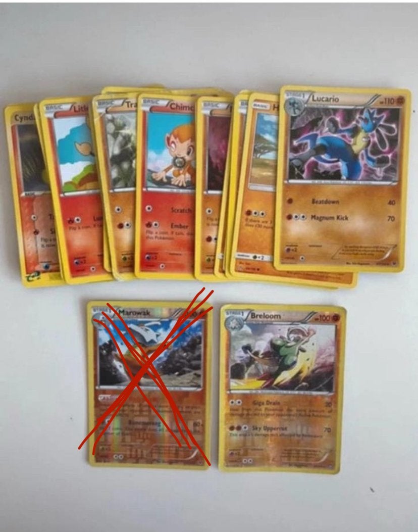 Pokémon Kaarten Collectie - Lucario, Marowak, Breloom, Verzenden, Gebruikt, Meerdere kaarten