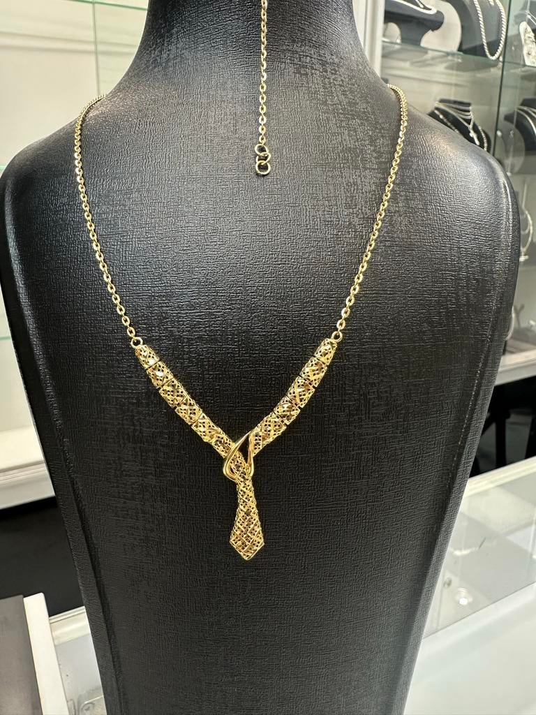 Prachtige 18k Gouden Marokkaanse Ketting Set, Ophalen of Verzenden, Gebruikt, Goud