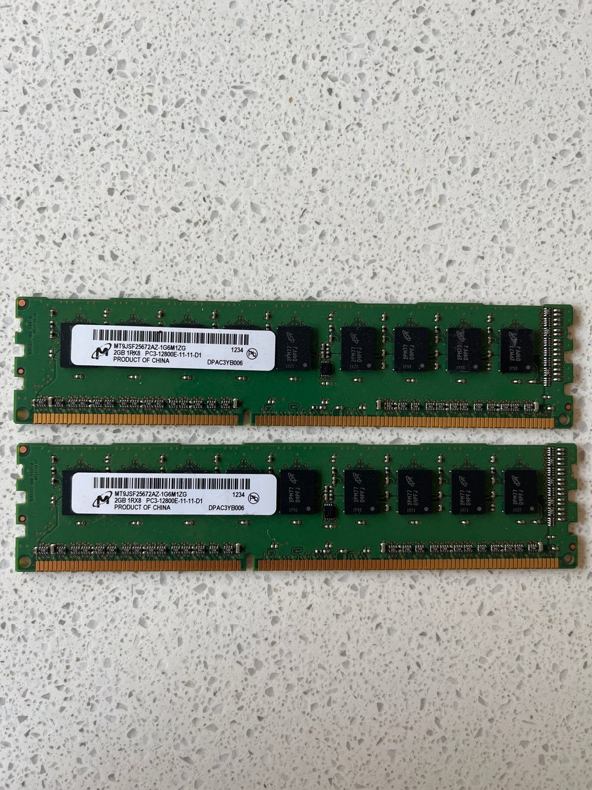 2x 2GB DDR3 PC3-12800E RAM Geheugenmodules, Computers en Software, Gebruikt, Server, DDR3, Ophalen of Verzenden