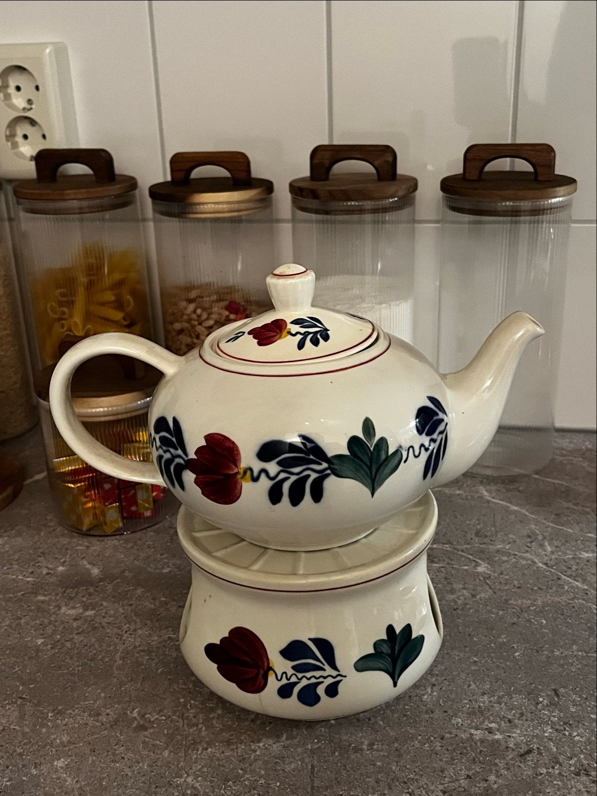 Boerenbond theepot, Gebruikt, Steen/keramiek, Meerkleurig, Overige merken