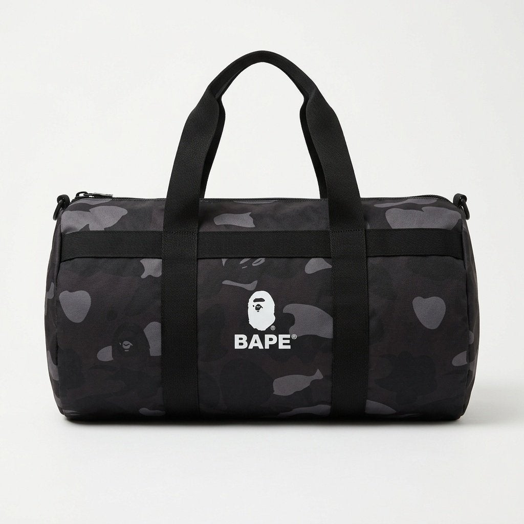 RT-0108 BAPE Duffle Bag zwart camouflage sporttas, Ophalen of Verzenden, Zo goed als nieuw, Unisex volwassen