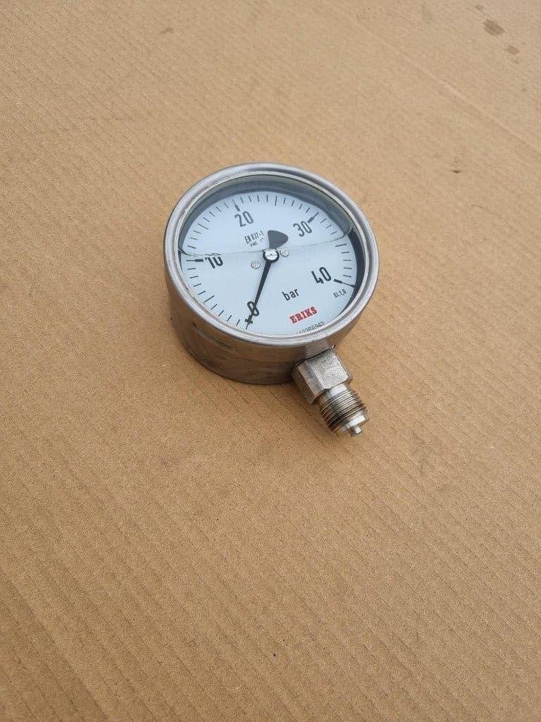 Manometer 0-40 bar cl. 1,0 rond 100mm G1/2 goed, Ophalen of Verzenden, Zo goed als nieuw, Druk
