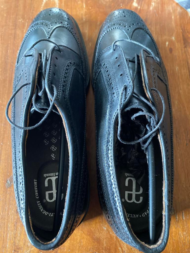 Allen Edmonds Heren Brogues - Zwart Leer, Maat 44, Ophalen of Verzenden, Zo goed als nieuw, Zwart, Veterschoenen