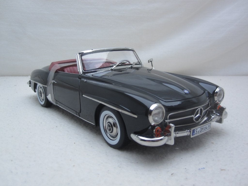 Mercedes-Benz 190SL W121 B2 Roadster 1957 Zwart 1:18 Norev, Ophalen of Verzenden, Nieuw, Auto, Norev