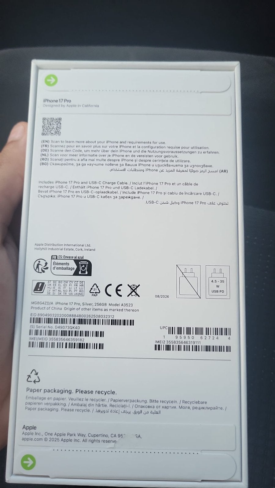 Nieuwe iPhone 17 Pro 256GB - Ongeopend in doos, Telecommunicatie, Mobiele telefoons | Apple iPhone, Overige modellen, Nieuw, 100 %