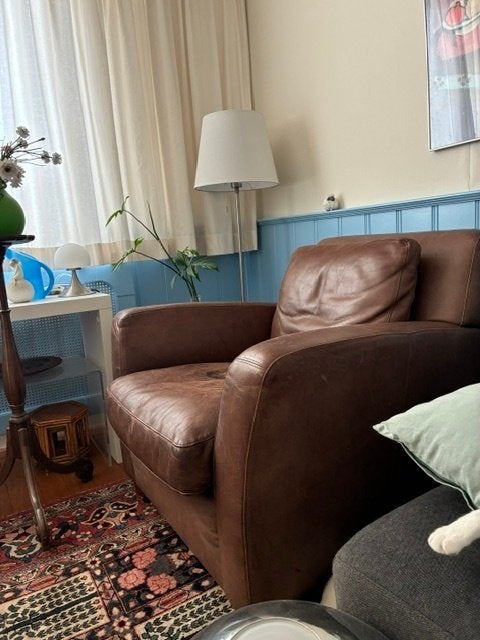 Leren club-/loungefauteuil model Veronese, Huis en Inrichting, Ophalen, Overige materialen, Gebruikt, Klassiek