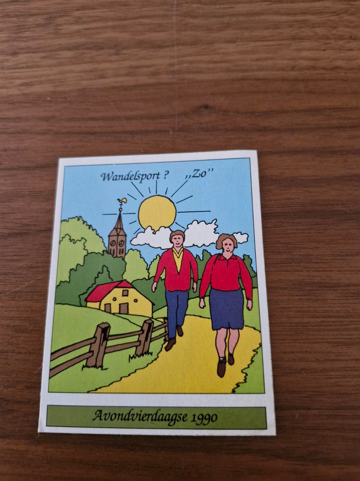 10802 Vintage Avondvierdaagse 1990 Sticker - Wandelplezier, Verzamelen, Ophalen of Verzenden, Gebruikt, Sport