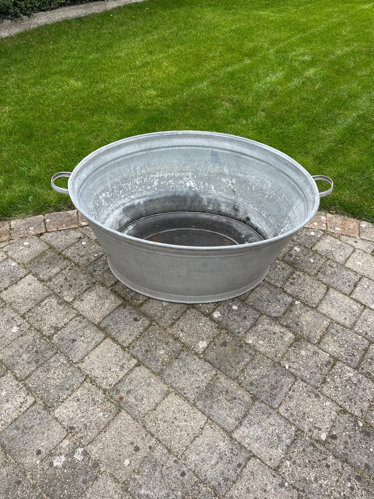 Grote zinken teil / badkuip - 90 cm, Antiek en Kunst, Ophalen