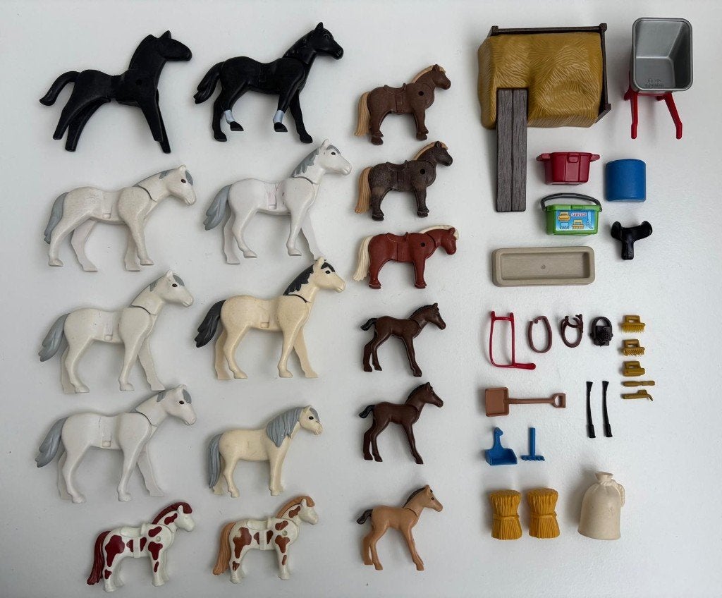 Playmobil een los set paarden + accessoires, Kinderen en Baby's, Speelgoed | Playmobil, Ophalen of Verzenden, Gebruikt, Overige series