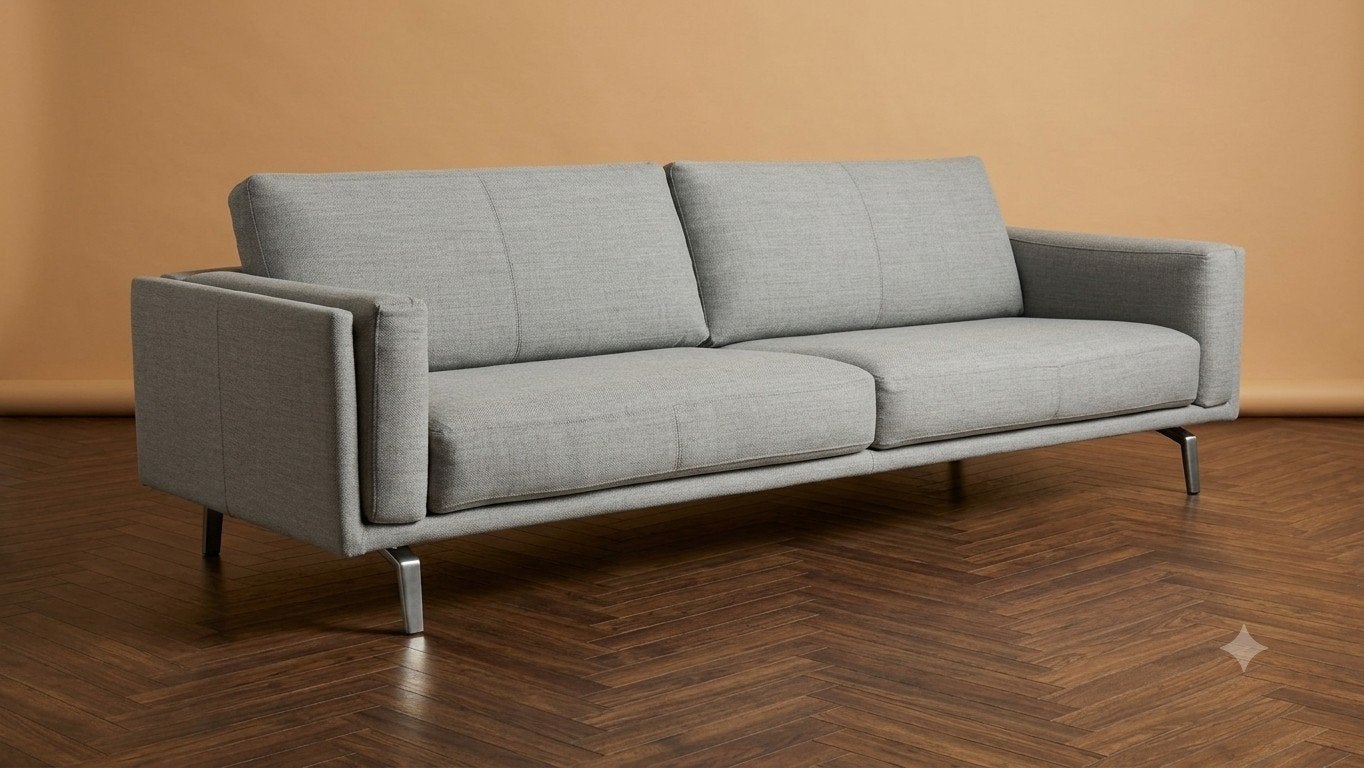 Leolux Bellice | 3 zitsbank | Grijs stof, Leolux, Modern design tweedehands Beck Artifort Minotti, Info@andriesign.nl, Driepersoons