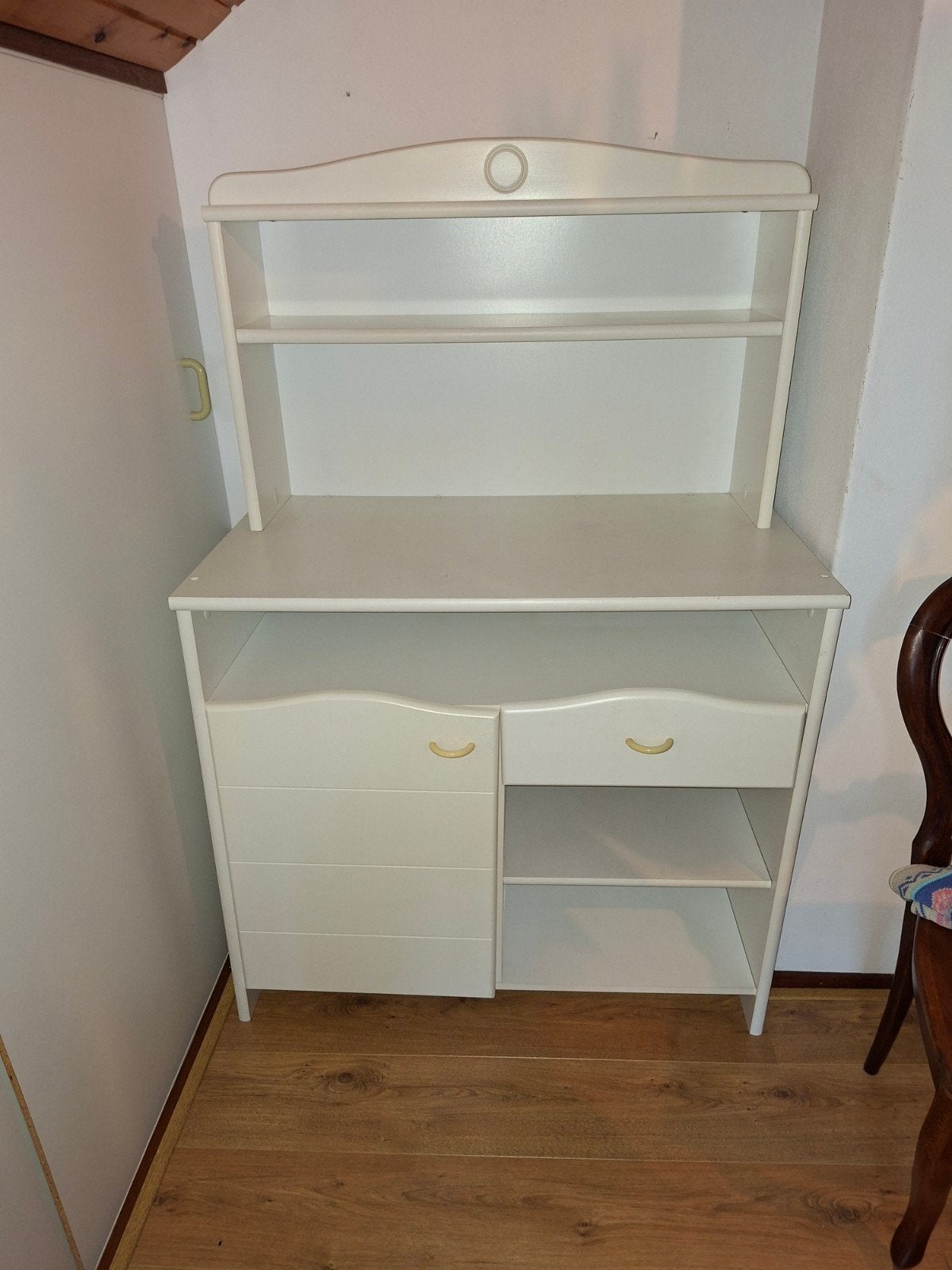 Vintage/ Brocante commode wit, Ophalen, Gebruikt, 50 tot 70 cm, 100 cm of meer