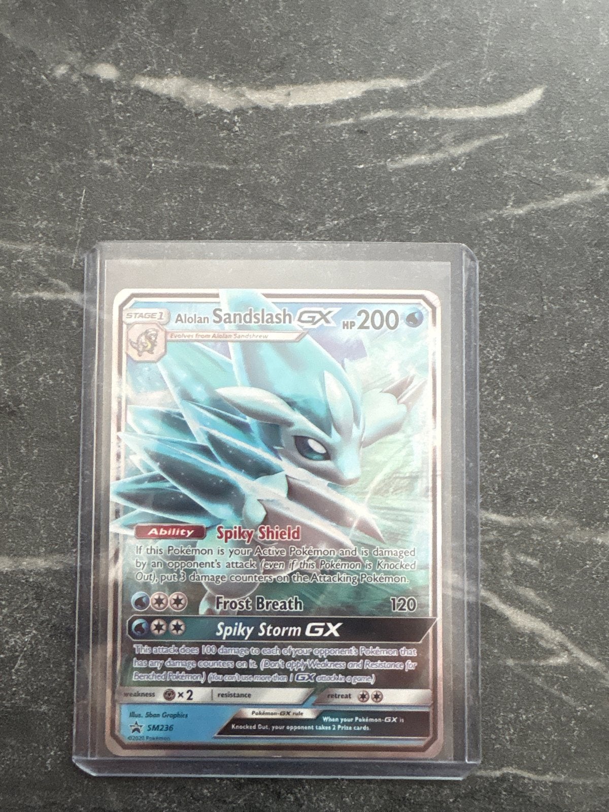 Alolan Sandslash GX Pokémon Kaart SM236, Ophalen, Zo goed als nieuw, Losse kaart