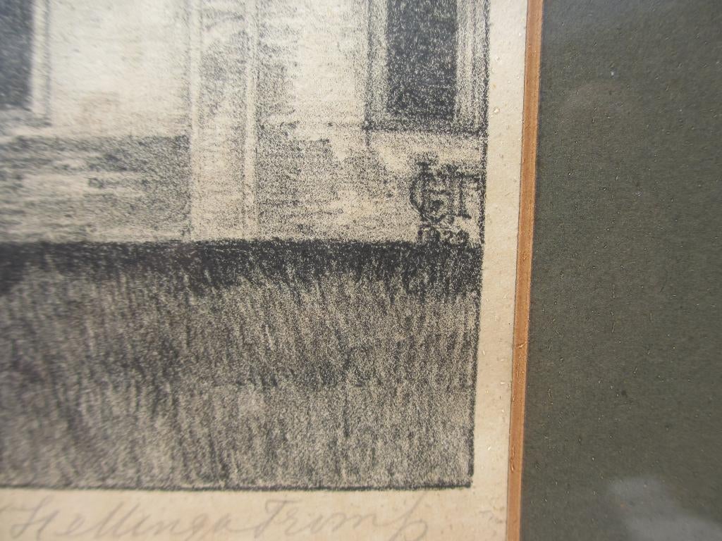 Litho T.G.M. van Hettinga Tromp /begijnhof Brugge 1929, Antiek en Kunst, Ophalen of Verzenden