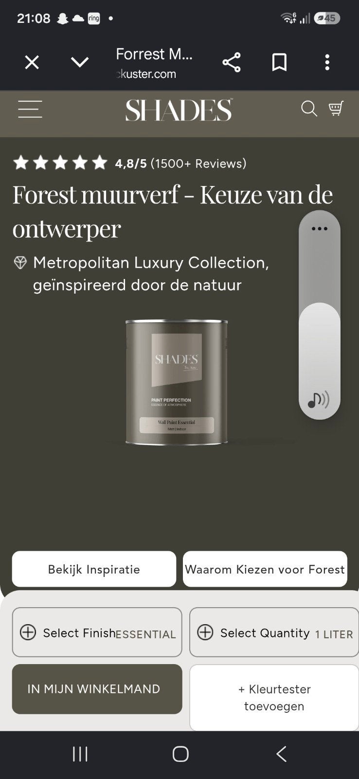 Eric Kuster Forest Muurverf Essential - 4 liter, Ophalen, Nieuw, Verf, Minder dan 5 liter