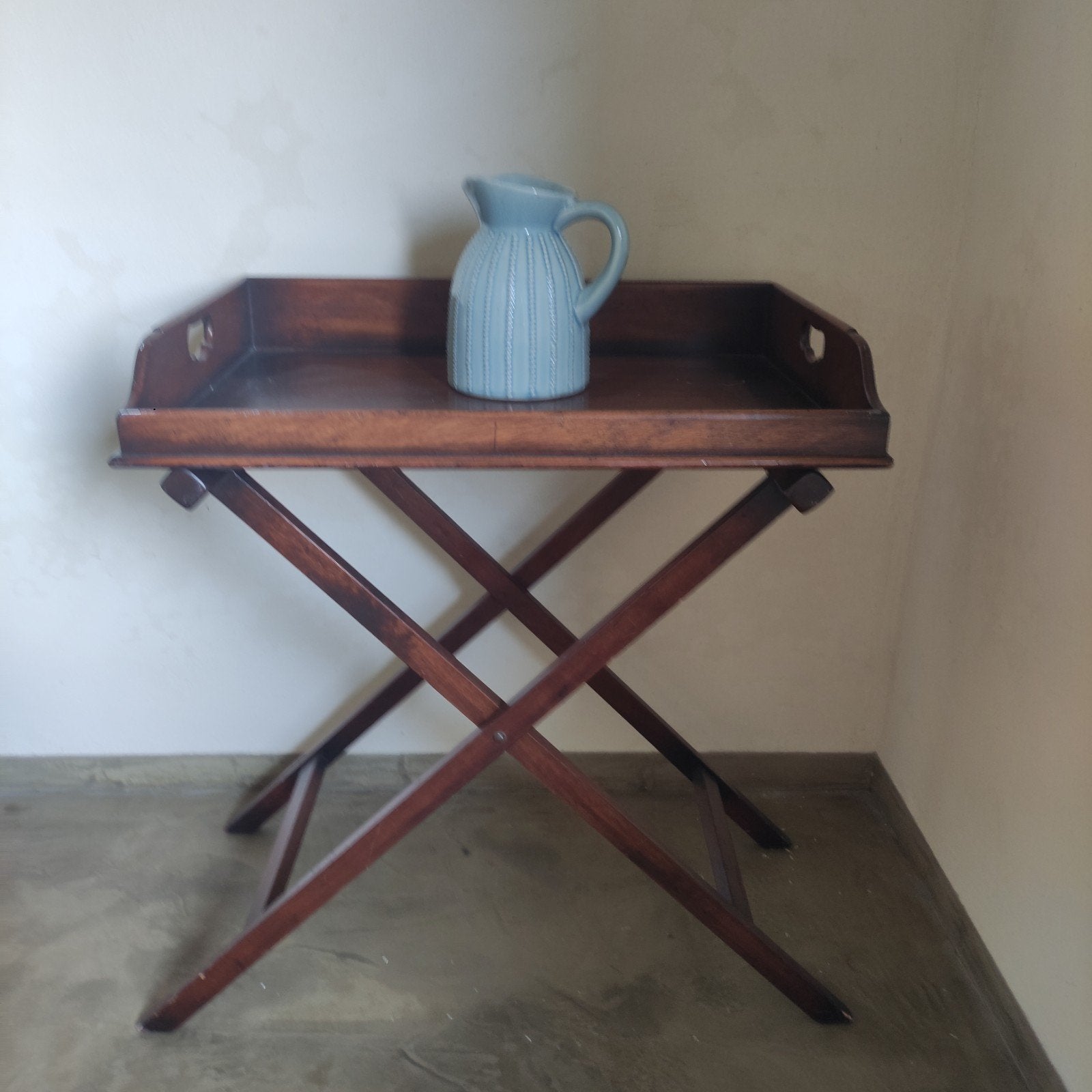 Mooie Brocante thee tafel/ theetafel, Huis en Inrichting, Ophalen, 50 tot 100 cm, Teakhout, Zo goed als nieuw