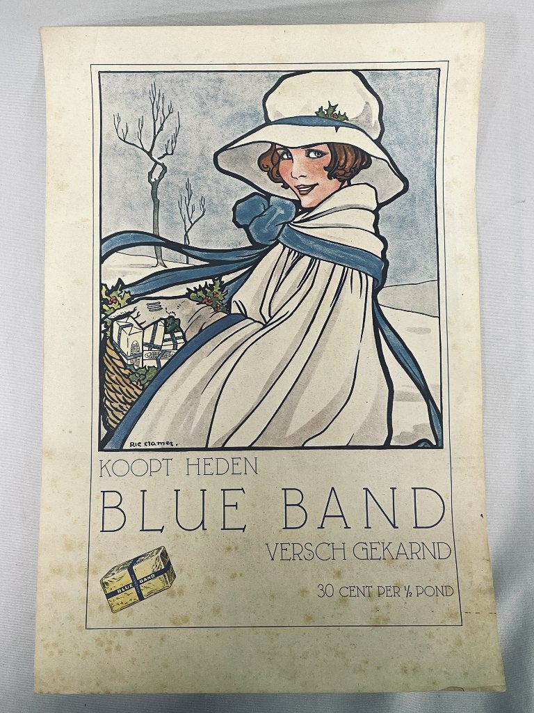 Blue Band affiche Ria Cramer jaren 20, Gebruikt, -, -, Overige typen