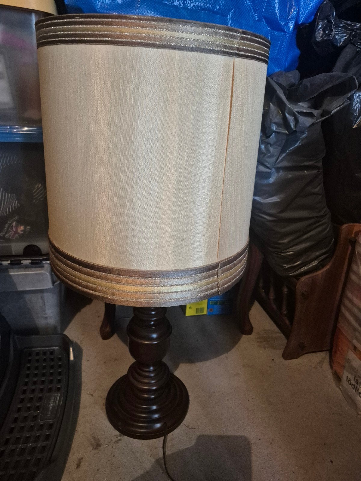 Lamp met kap tafellamp vintage, Verzenden, Met kap, Vintage