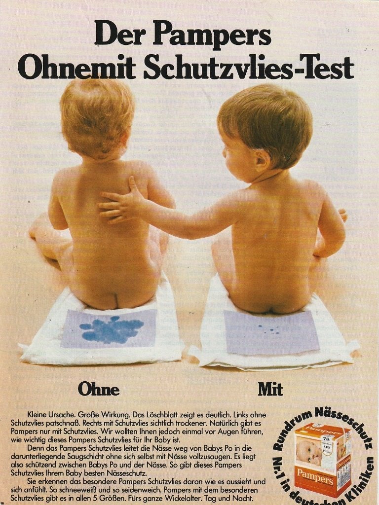 retro reclame 1978 Pampers baby luiers grote werking, Verzamelen, Verzenden, Overige typen