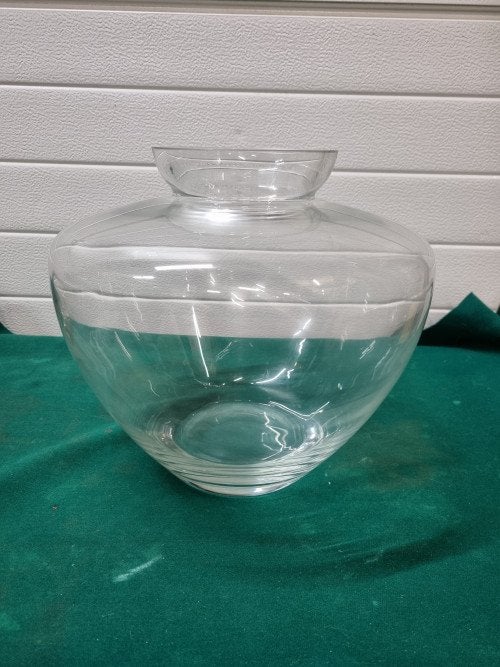 vaas groot bokaal dik glas met rand, Ophalen of Verzenden