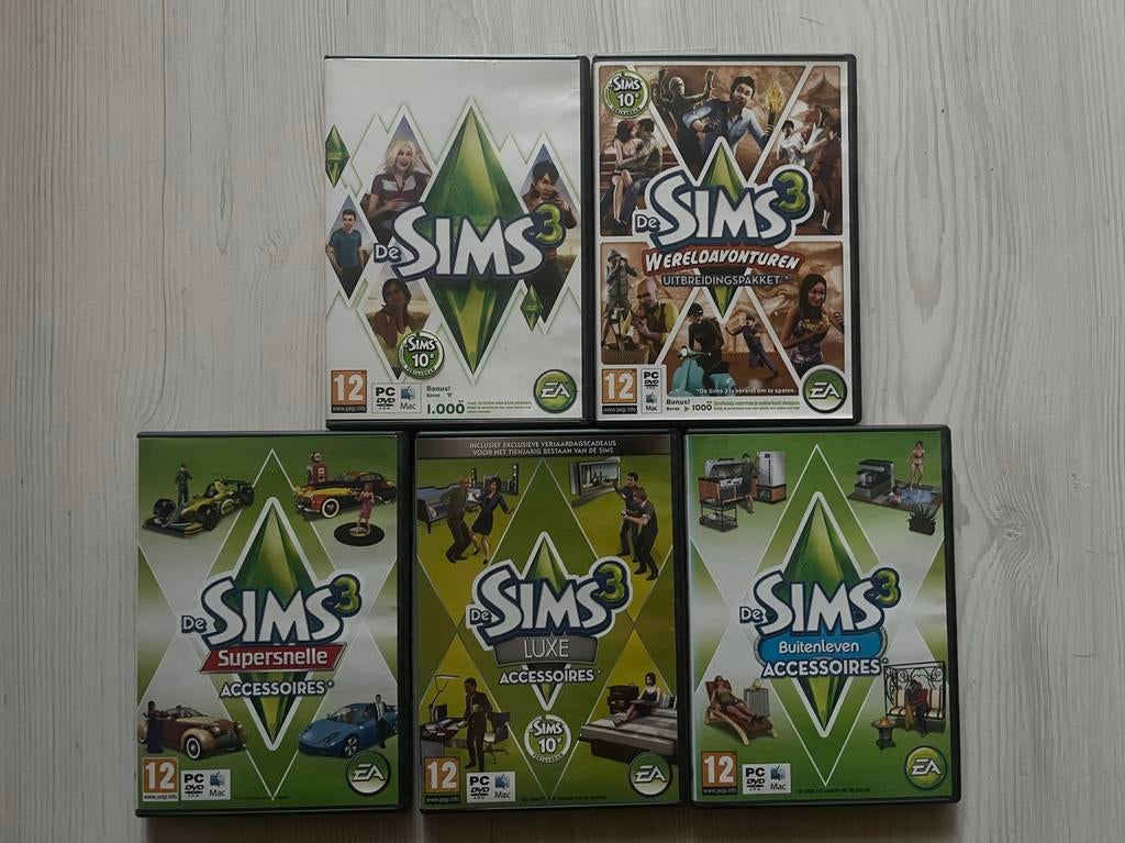 De Sims 3 PC games - 5 stuks, Spelcomputers en Games, Games | Pc, Ophalen, Gebruikt, 1 speler, Vanaf 12 jaar