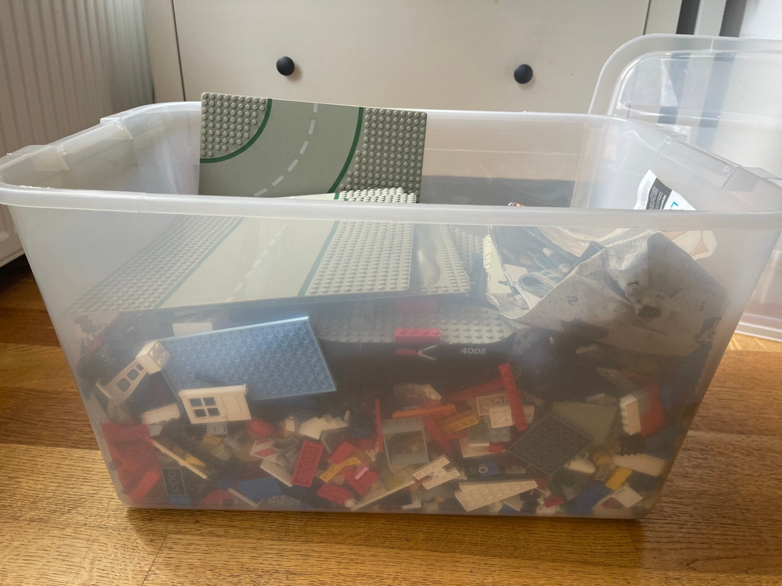 Grote bak lego met platen, Kinderen en Baby's, Speelgoed | Duplo en Lego, Ophalen, Gebruikt
