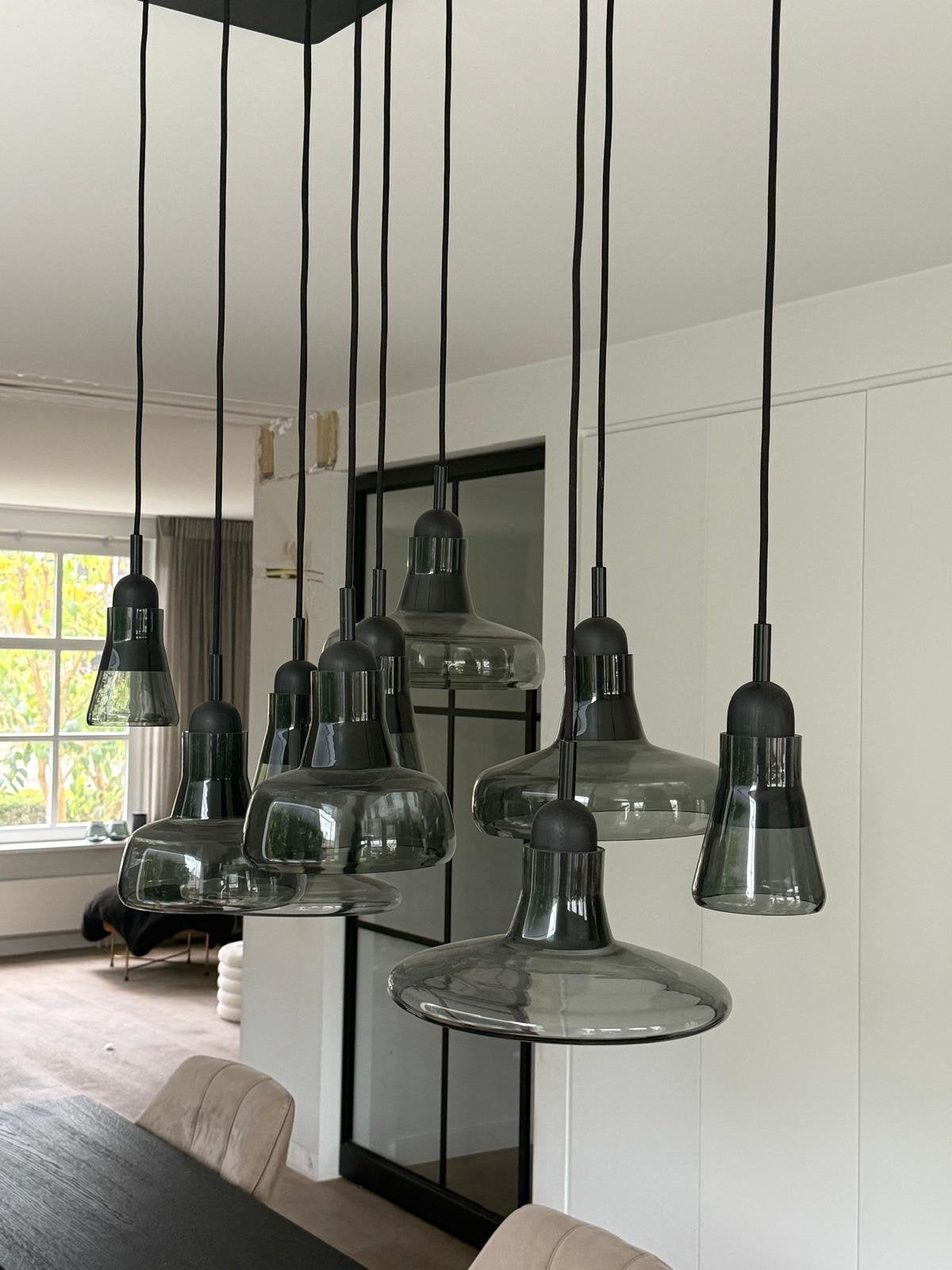 Brokis Shadows Wide Lamp | 10 Lampen + Base | Smokey Glass, Ophalen of Verzenden, Zo goed als nieuw, Minder dan 50 cm