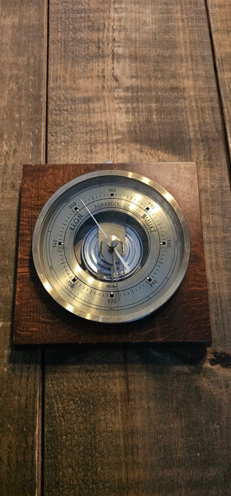 Antieke Barometer - Fischer -  uit Denemarken, Ophalen of Verzenden, Gebruikt, Barometer