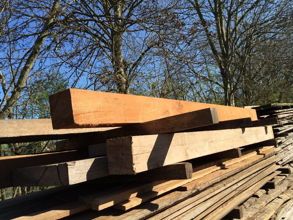 Palen, Balken, Aanmeerpalen hout, hardhout, Doe-het-zelf en Verbouw, Hout en Planken, Ophalen, 25 tot 50 mm, Nieuw, 300 cm of meer