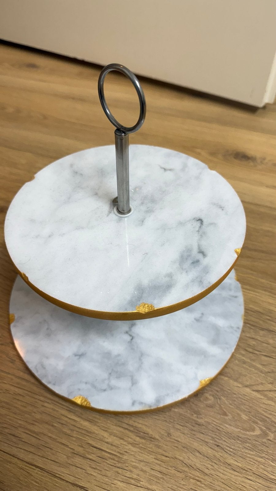 Marmeren etagere met gouden randen, Ophalen of Verzenden, Zo goed als nieuw