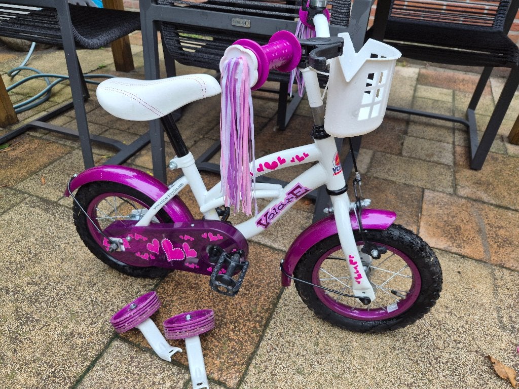 Yipeeh Heart Cruiser Meisjesfiets 12 Inch - Wit/ Paars, Fietsen en Brommers, Terugtraprem, Zijwieltjes, Ophalen, Overige merken