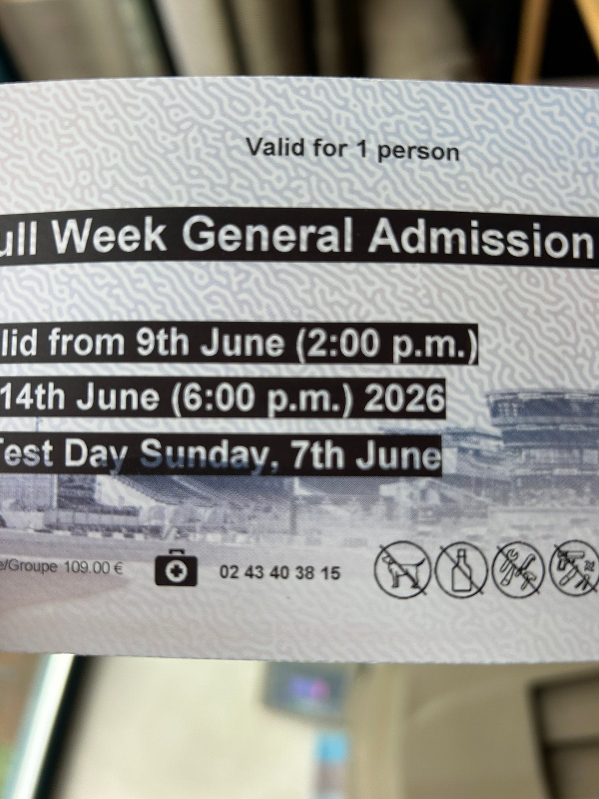 Le mans 1 kaartje full week general admission, Tickets en Kaartjes, Eén persoon