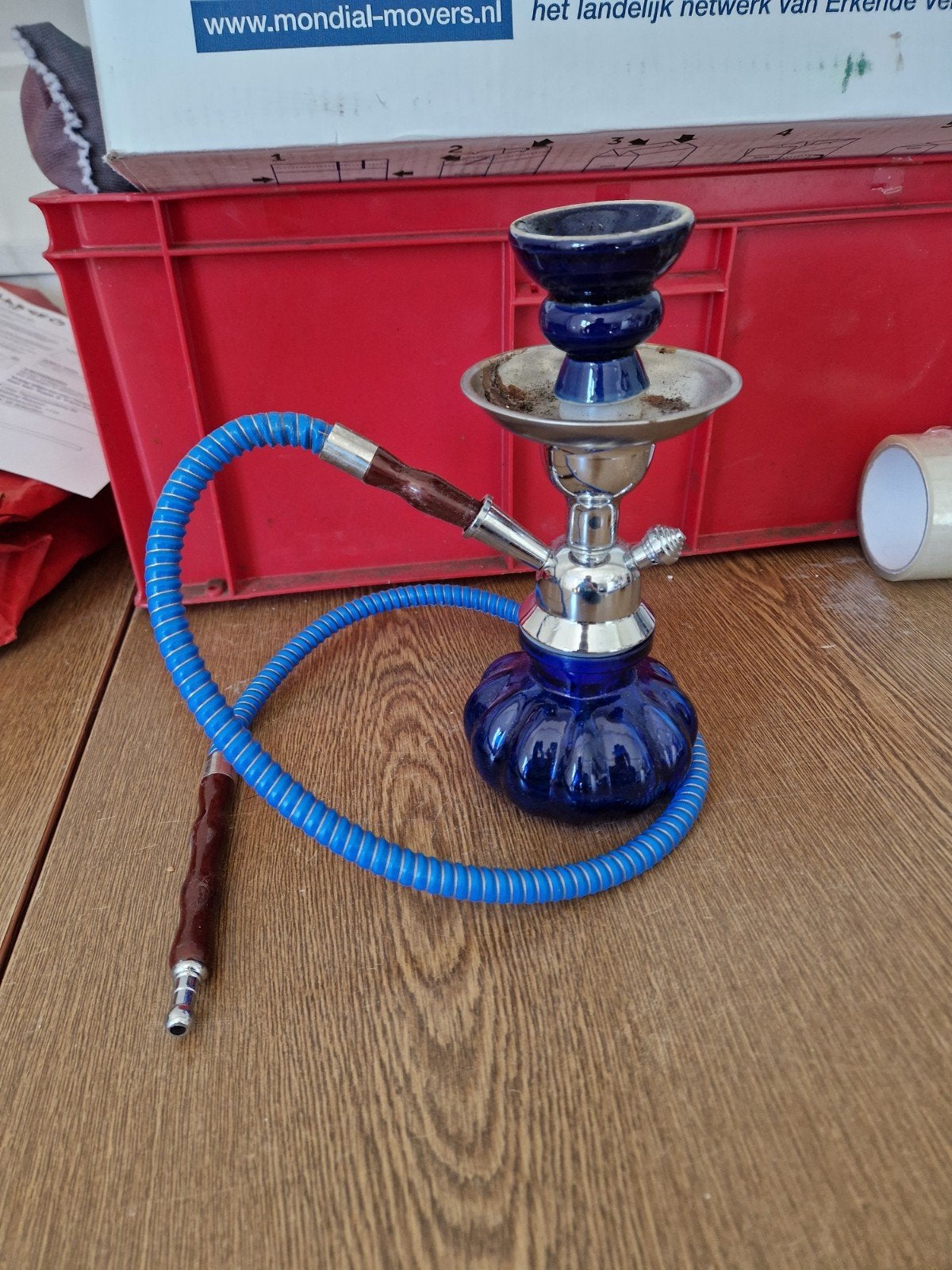 waterpijp blauw geblazen glas, Ophalen of Verzenden