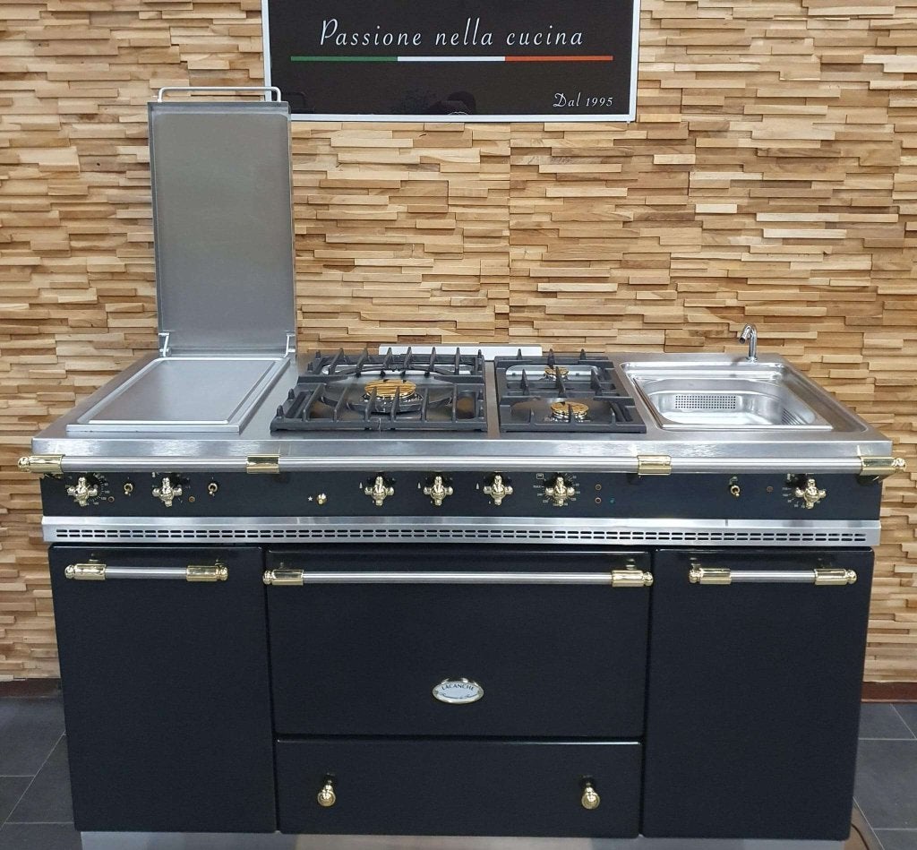 Luxe Lacanche Fornuis 150cm zwart + messing Multicooker, Niet ingevuld, 60 cm of meer, Niet ingevuld, Ophalen of Verzenden