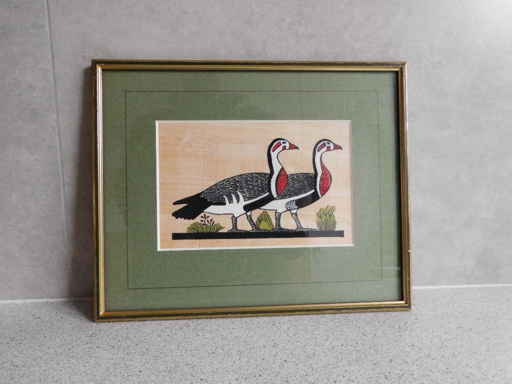 Egyptische Prent 26x21 cm. Nijlganzen, Ophalen of Verzenden, Zo goed als nieuw, 1940 tot 1960, Prent