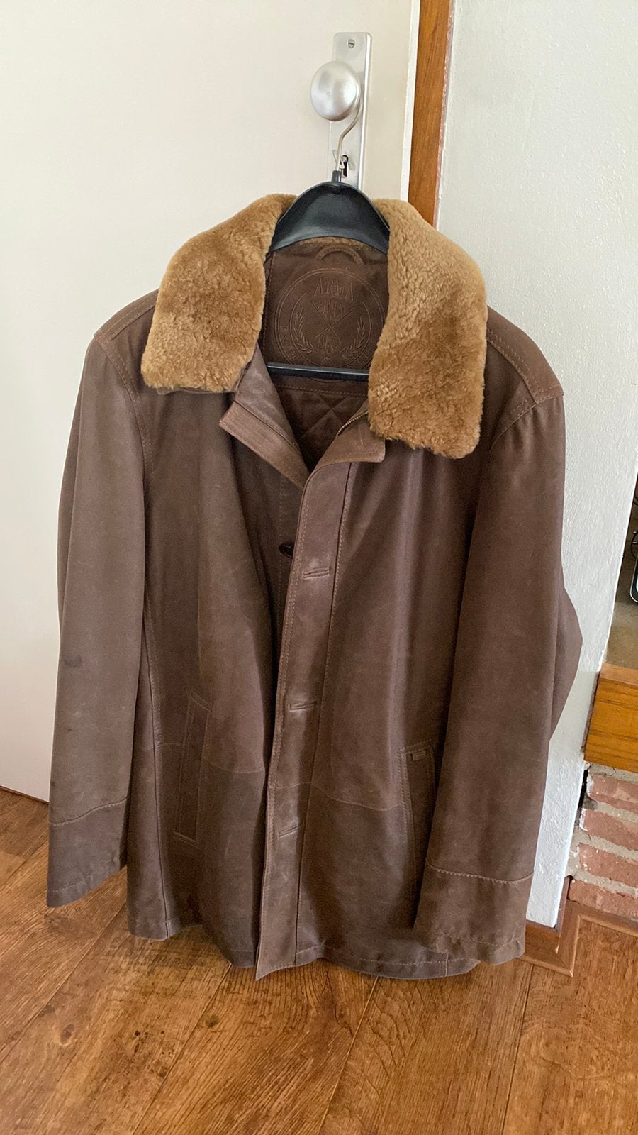arma bruin leren gevoerde winterjas maat 56 Afneembare kraag, Ophalen of Verzenden, Zo goed als nieuw, Maat 56/58 (XL), Bruin