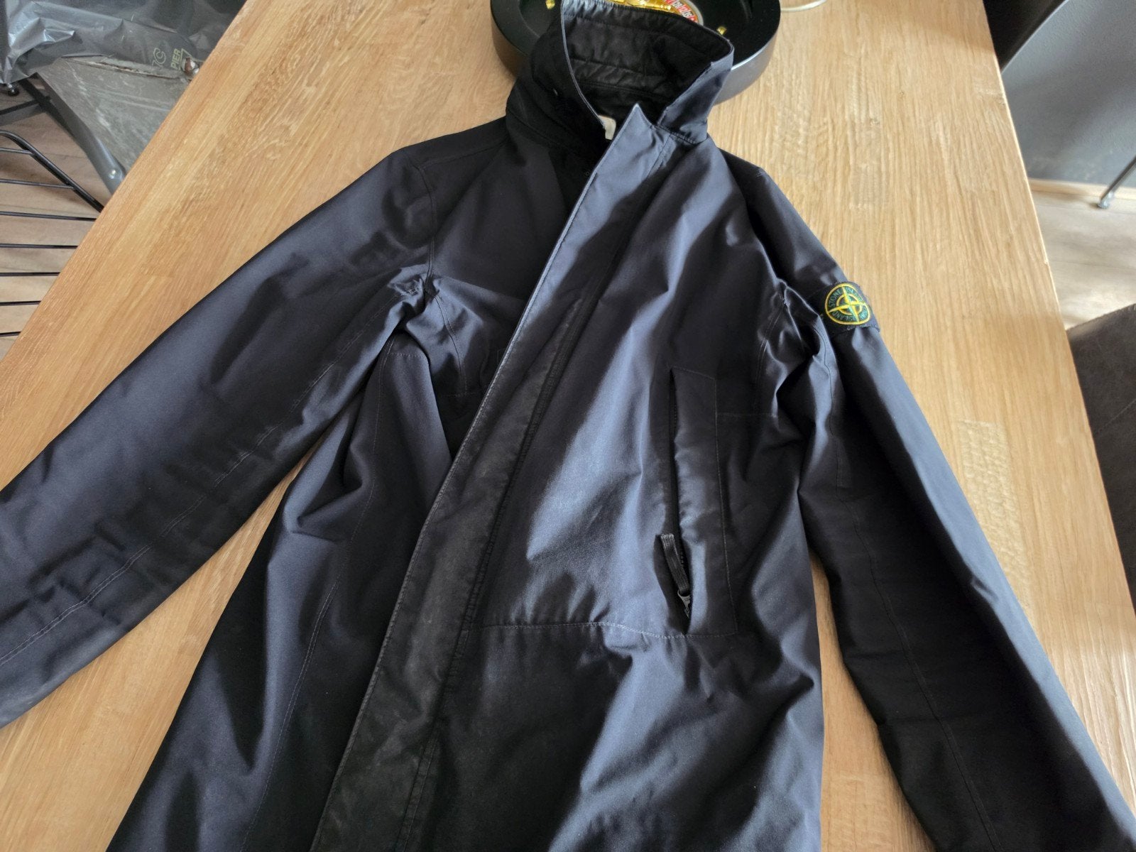 STONE ISLAND LANGE JAS MT L, Ophalen of Verzenden, Zo goed als nieuw, Zwart