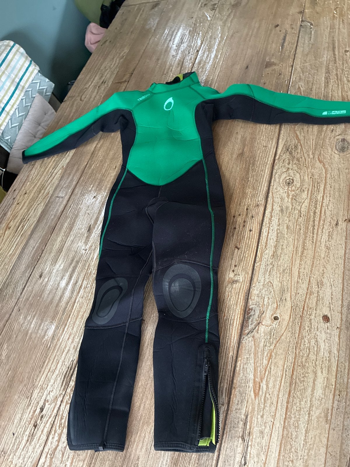 Tribord Kinder Wetsuit 4/3mm - Groen/Zwart, Watersport en Boten, Ophalen of Verzenden, Zo goed als nieuw, Kind, Wetsuit