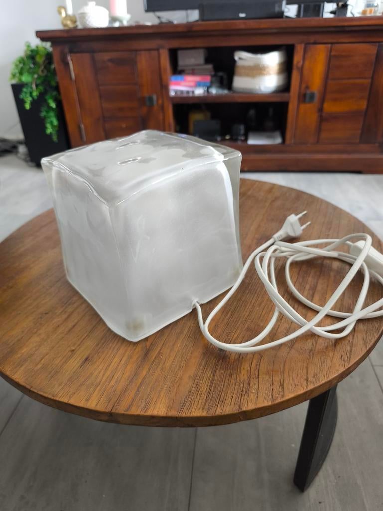 Vintage Ikea Iviken 'Ice Cube' Lamp Jaren '90, Gebruikt, Vintage, Jaren '90, Modern, Design, Ophalen of Verzenden, Glas
