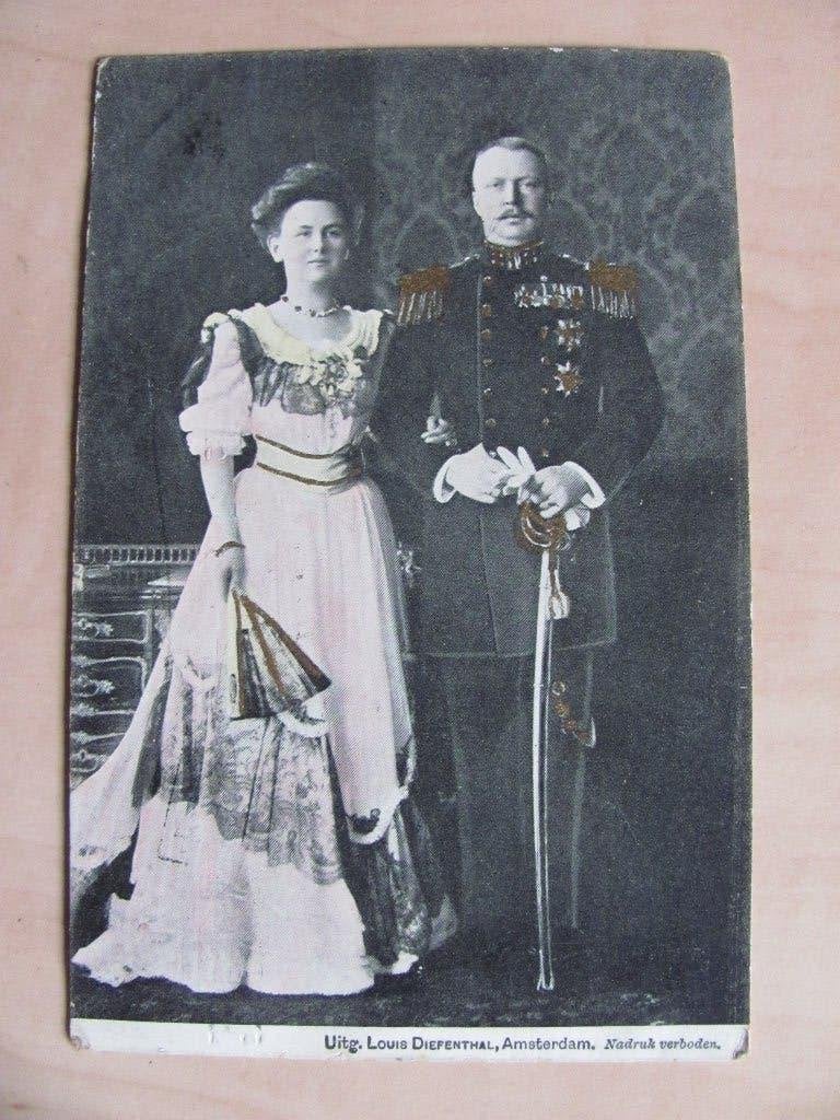 Goud op snee koningspaar, uitgever Diefenthal, Ophalen of Verzenden, Zo goed als nieuw, Kaart, Foto of Prent