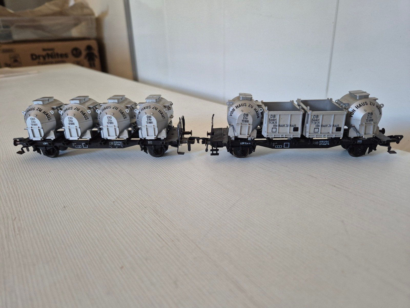 3 Nette Fleischmann H0 DB containerwagons 1473E/5230/5231, Gebruikt, Gelijkstroom, Fleischmann, Wagon
