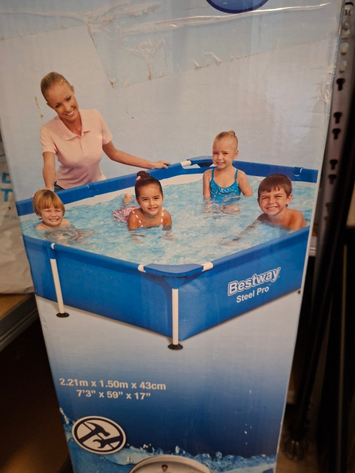 Bestway Steel Pro zwembad incl. afdekzeil en rubber tegels, Gebruikt, Minder dan 80 cm, Ophalen of Verzenden, Minder dan 200 cm
