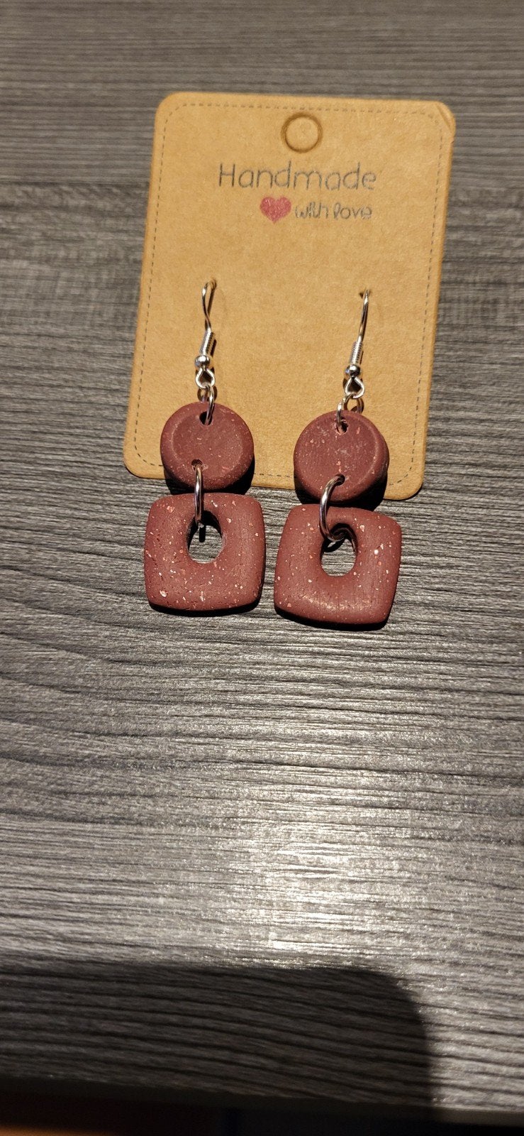 handgemaakte oorbellen burgundy, Sieraden, Tassen en Uiterlijk, Overige materialen, Hangers, Nieuw, Ophalen of Verzenden